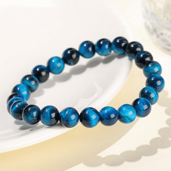 Blue Tiger Eye Crystal Bracelet Charged Energized